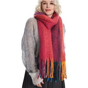Oversized Chunky Blanket Scarf for Women Winter Warm Colorful Big